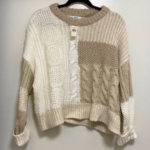 BRAND NEW, NEVER WORN: Cable knit, cropped sweater.